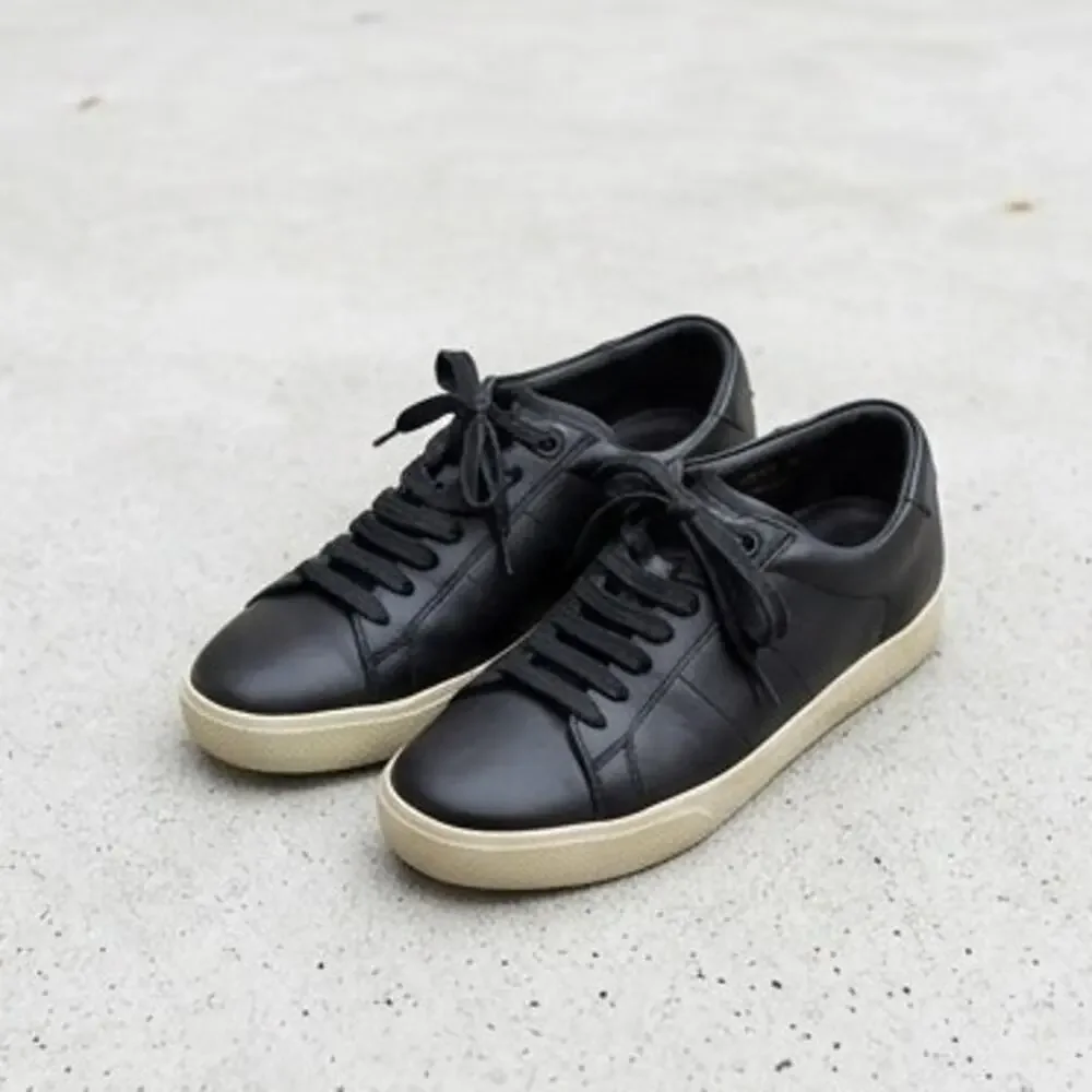 Saint Laurent Court Classic SL/06 Black Leather Sneakers Size 36